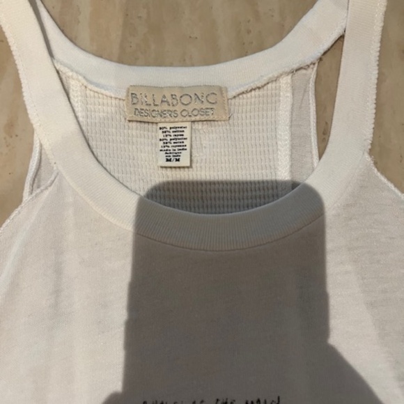 NWT Billabong Designer's Closet Graphic White and Black Halter Tank M RARE - Picture 3 of 4
